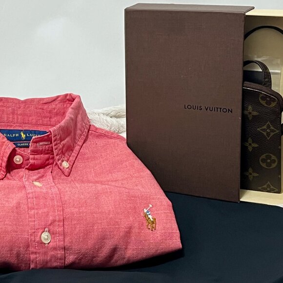 Ralph Lauren Chambray Shirt M + NWT RL Traveler Shorts + Vintage Louis Vuitton - Picture 1 of 10